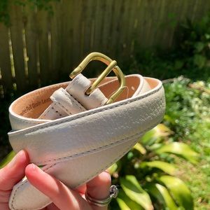 NWT L.L. Bean Leather Belt in Pearl
